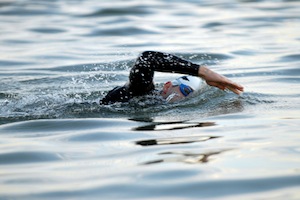 triathlon or swimmer